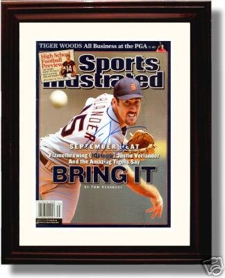 Framed Justin Verlander Sports Illustrated Autograph Print - Detroit Tigers - 8/28/2006