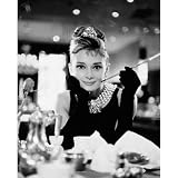 Audrey Hepburn Poster - Breakfast at Tiffany's in Black/ White (16x20