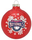 WASHINGTON NATIONALS (2 5/8 In Diameter) Glass Logo CHRISTMAS ORNAMENT (Snowflake Design)