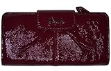 Coach Ashley Pleated Patent Leather Slim Envelope Wallet 46309 Garnet