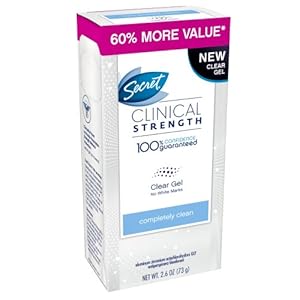Secret Clinical Strength Clear Gel Women's Antiperspirant & Deodorant Completely Clean Scent 2.6 Ounce