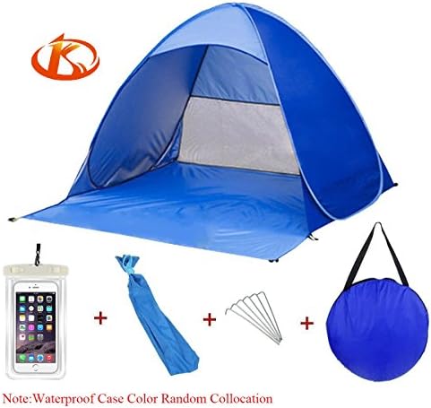 Kushina Automatic Pop Up Instant Portable Outdoors Quick Cabana Beach Tent Sun Shade Sport Shelter, Blue by Kushina