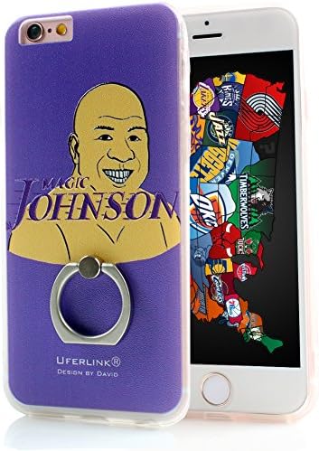 [ 3D Stereo Relief Texture Pattern ] Uferlink Custom painting Hard Plastic Case cover for iphone 6 6s plus 4.7 5.5 inch with 360℃ Rotating Ring Grip Stand Holder Kickstand [ Creative Logos ] (LAL4.7)