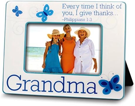 Ceramic Blue Butterflies Watercolor Finish Picture Frame For Grandma