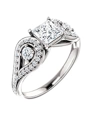 Platinum Princess Cut Diamond Ring -- LIFETIME WARRANTY