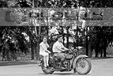 1928 Man with Woman on Back of Vintage Motorcycle [24 x 36 Poster]