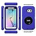 ULAK S6 Edge Case, Galaxy S6 Edge Case, Hybird Rugged and Silicone Protective Cover with Kickstand and Belt Clip Holster for Samsung Galaxy S6 Edge (Blue + Black) Will not Fit S6 Edge Plus