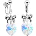 Handcrafted Aurora Crystal Heart Clip On Earrings MADE WITH SWAROVSKI ELEMENTS
