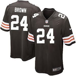 Cleveland Browns #24 Sheldon Brown Game Brown Men Jersey(X-Large)