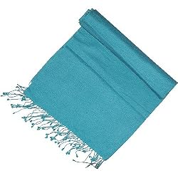 Men Scarf Silk Pashmina Blue 58 x 13 inches