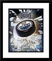Edmonton Oilers NHL Framed 8x10 Photograph Team Logo and Hockey Puck