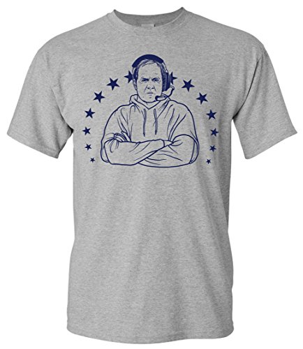 Strange Cargo Tees New England Football Bill Belichick Coach Funny T-Shirt M Heather Grey
