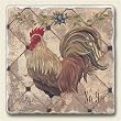 AbsorbaStone Tumbled Tile Coaster set~ Iron Gate Rooster ~ 4 Tile Drink Coast...