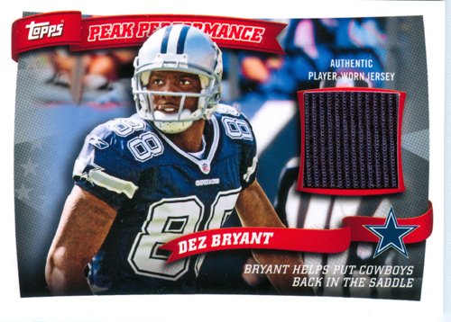 2011 Topps Peak Performance Authentic Dez Bryant Rookie Game Worn Jersey Card