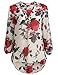 SheIn Women's Apricot Floral Printed V Neck High Low Hem Blouse