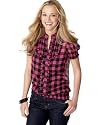 Fleurish Plaid Ruffled Blouse with Camisole