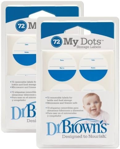 Dr. Brown's Designed To Nourish My Dot Storage Labels, 144-Count, Colors May Vary by Dr. Brown's