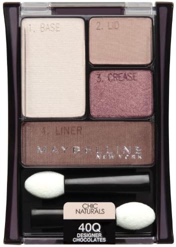 Maybelline New York Expert Wear Eyeshadow Quads, 40q Designer Chocolates Chic Naturals, 0.17 Ounce