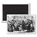 The Goose Club (engraving) by Hablot Knight.. - 3x2 inch Fridge Magnet - large magnetic button - Mag