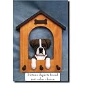 Boxer (Brindle) Doghouse Leash Holder - Natural