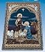 Stained Glass Christmas Nativity Scene Tapestry Throw 50