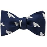 Buff Cocker Spaniel by Kay Nine Design navy blue polyester freestyle bowties