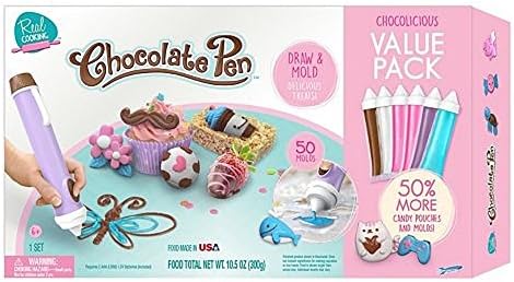 Candy Craft Chocolate Pen Exclusive Bonus Kit with 50% More Candy Pouches and Molds