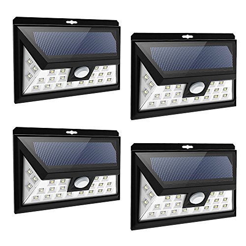 Litom 24 Big LED Solar Power Lights Waterproof Wide Angle Solar Lights Outdoor Garden Lighting 4Pack