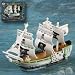 Small PIRATE SHIP toy Boat ~ Realistic Details ~ Black Pearl Silver Colors