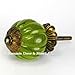 Green Peridot Glass Cabinet Knobs, Kitchen Drawer Pulls & Handle Set/2pc ~ K185FF Vintage Style Pumpkin Shaped Glass Knobs with Florentine Hardware, for Dresser, Drawers, Cabinets & Vanity