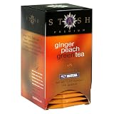 Stash Premium Tea, Ginger Peach Green, Tea Bags, 18-Count Boxes (Pack of 6)