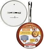 Tristar Products KC15057-02000 Round Chef Pan with Glass Lid, 10", Copper