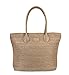 Hoxis Weekender Lightweight Synthetic Straw Shopper Tote Womens Shoulder Handbag (Tan)