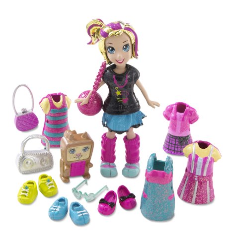 Polly Pocket Pop 'N Lock Electropop Polly And Squirrelular Phone Fashion Set