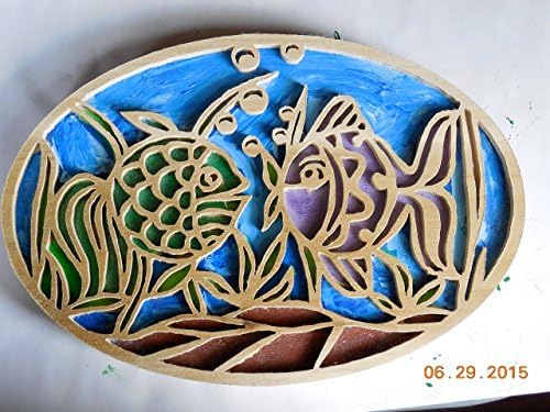 Kissing fish wall hanging, wall hanging, wall decor,wall art, kids room decor, kissing goldfish, pet furniture