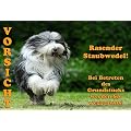 Metall - Warnschild Bearded Collie