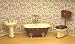 Dollhouse Miniature Vintage Look Bathroom Set in Burgandy