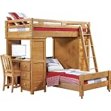 kids loft bed Creekside Taffy Twin/Twin Student Loft Bed w/Desk & Chest