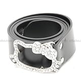 Hello Kitty Ceinture Diamants Métal Chatoyant Noir