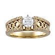 14K Yellow Gold Diamond Celtic Style Engagement Ring Semimount - 0.16 Ct. - CENTER STONE NOT INCLUDED