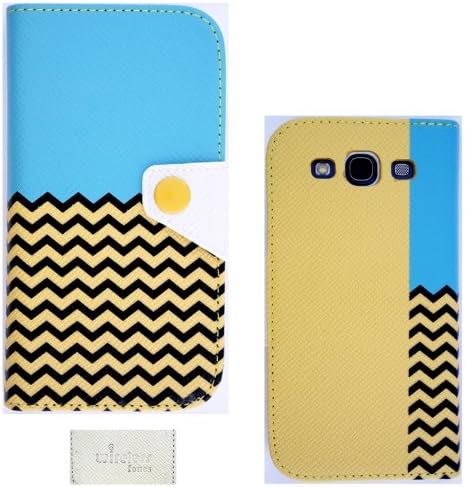 Wireless Fones TM Trendy Faux Leather Wallet Clutch Case for Samsung Galaxy S3/I9300 Block Chevron Design 11