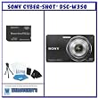 Sony DSC-W350/B 14.1MP Digital Camera with 4x Wide Angle Zoom with Optical Steady Shot Image Stabilization (Black) + Bonus Pack