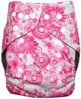 KerrBear Kids - Pink Peony Cloth Diaper (Charcoal Bamboo Insert and Inner)
