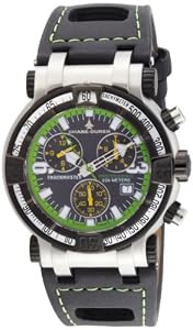 Chase-Durer Men's 224.2BE-LEA Trackmaster Pro Chronograph 2nd Edition Green-Stitched Leather Watch from Chase Durer