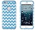 DandyCase iPhone 6, 2in1 Hybrid High Impact Hard Blue & White Chevron Pattern + Silicone Case Cover for Apple iPhone 6 (4.7