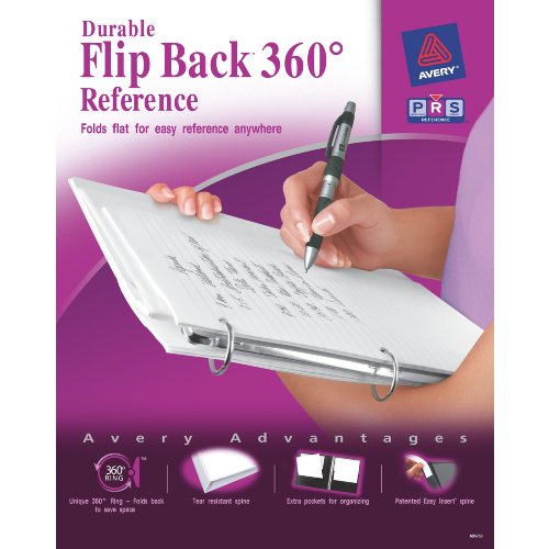 Avery Flip Back 360 Degree Binder with 1 Inch Ring, White, 1 Binder (17580)