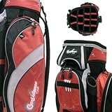 CONFIDENCE GOLF 14 Divider RED Cart Bag w/Zip-off panel