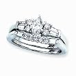 14K White Gold 1 ct. Diamond Engagement Set