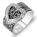 Sterling Silver Buckle Heart Ladies Round Diamond title=