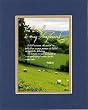 Beautiful and Inspiring 8 x 10 Inches Frame able Inspirational Note Card (The Lord is My Shepard, I shall not be in Want) on Double Beveled Matting
